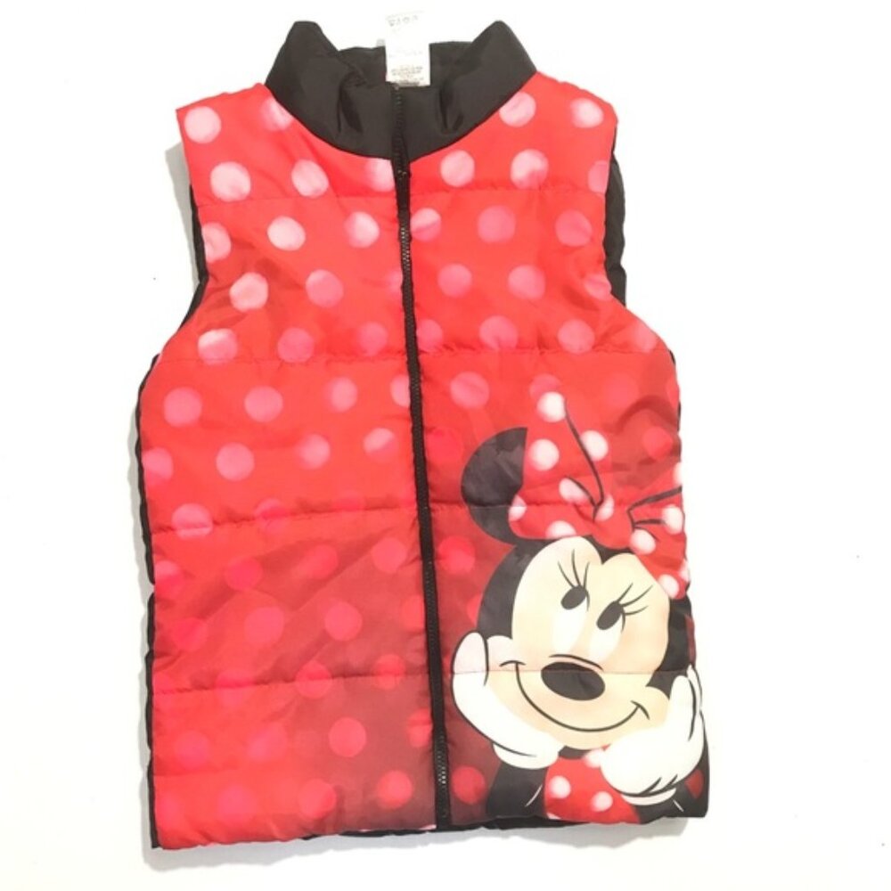 Disneys Mickey Mouse Red Puffer Zip Up Vest  Sz 5